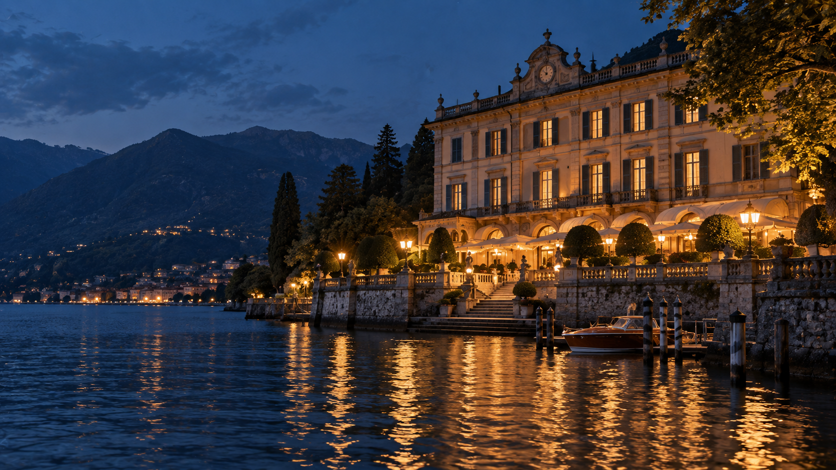 KI-generiertes Bild einer Villa am See